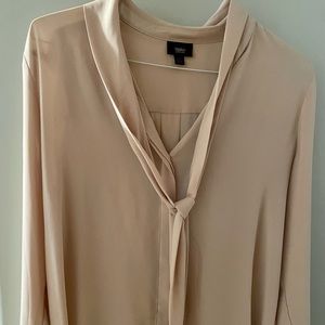 Mossimo Tie-Blouse long sleeve Large. Blush color. Very nice.